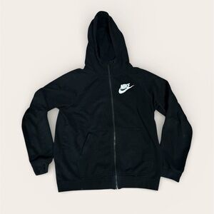 Nike Black Full-Zip Hoodie with White Logo